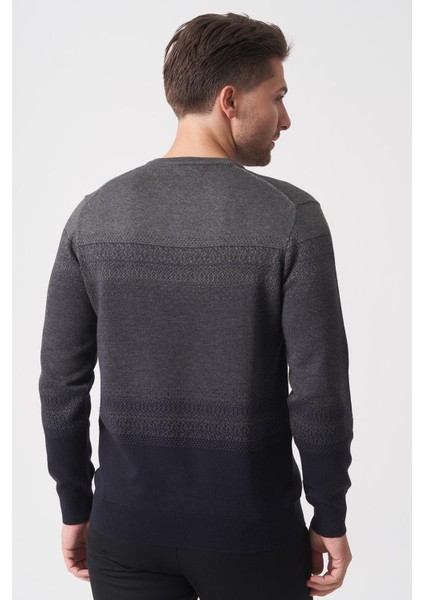 Manaus 3085 Slim Fit Pamuklu O Yaka Triko Gri fırsatları