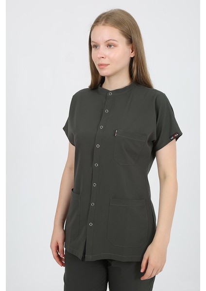 Freesia Hakim Yaka Koyu Haki Unisex Uniforma (Likralı) 2xs - Takım - Hayır Isim Yazılmasın