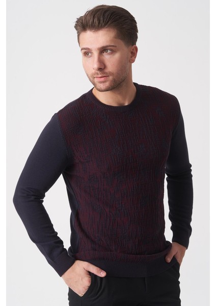 Guarulhos 2024-36 O Yaka Slim Fit Pamuklu Venezia Triko Laci Bordo fiyatları