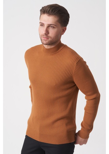 Águeda 1284 Slim Fit Yarım Balıkçı Triko Hardal fiyatları