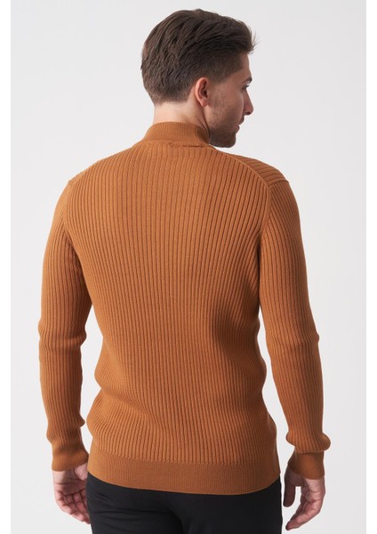 Águeda 1284 Slim Fit Yarım Balıkçı Triko Hardal fırsatları