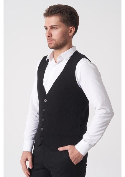 Campinas 202438 Slim Fit Pamuklu Yelek Triko Siyah fiyatları