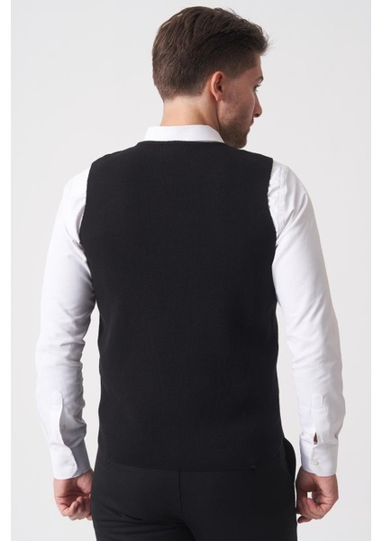 Campinas 202438 Slim Fit Pamuklu Yelek Triko Siyah fırsatları