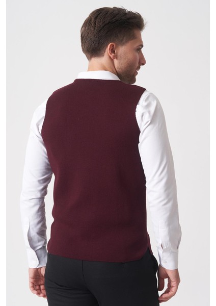 Campinas 202438 Slim Fit Pamuklu Yelek Triko Bordo fırsatları