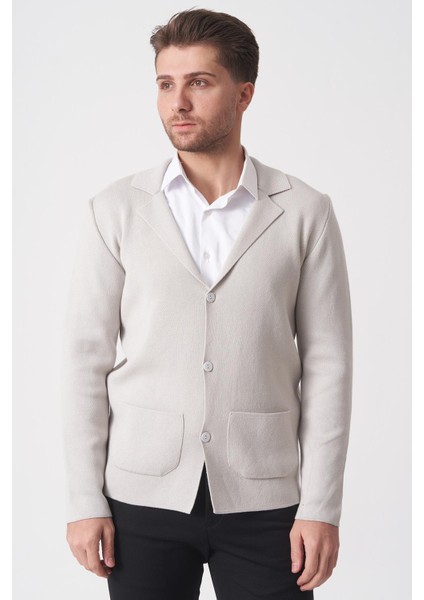 São Paulo 1112 Pike Örgü Slim Fit Pamuklu Triko A.gri