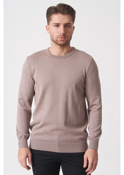 Rio De Janeiro WTRK1000 O Yaka Slim Fit Pamuklu Triko Taş Melanj