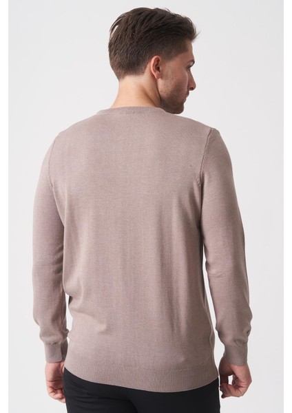 Rio De Janeiro WTRK1000 O Yaka Slim Fit Pamuklu Triko Taş Melanj fırsatları