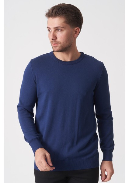 Rio De Janeiro WTRK1000 O Yaka Slim Fit Pamuklu Triko A.lacivert