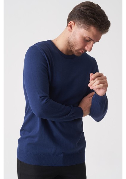 Rio De Janeiro WTRK1000 O Yaka Slim Fit Pamuklu Triko A.lacivert indirimleri