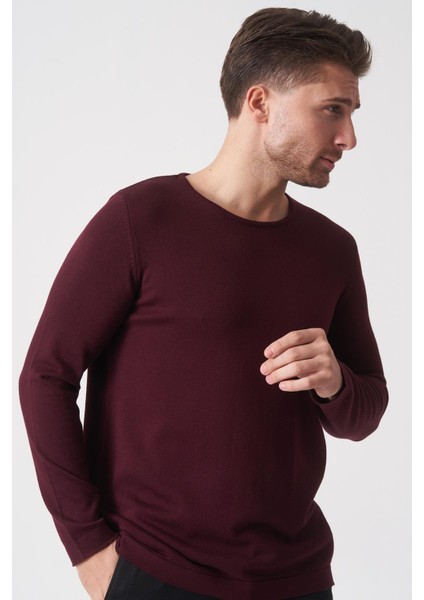 Belo Horizonte 1111 Slim Fit Basic Torba Sosisyaka Triko Bordo modelleri