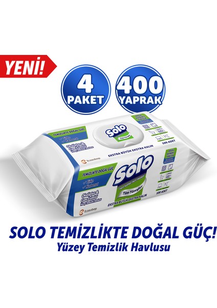 Temizlikte Doğal Güç Okaliptus&çam Esintisi Yüzey Temizlik Havlusu 4'lü 400 Yaprak