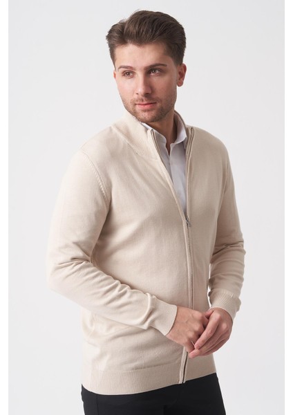 Fortaleza 1040 Slim Fit Tam Fermuarlı Pamuklu Triko Keten fiyatları