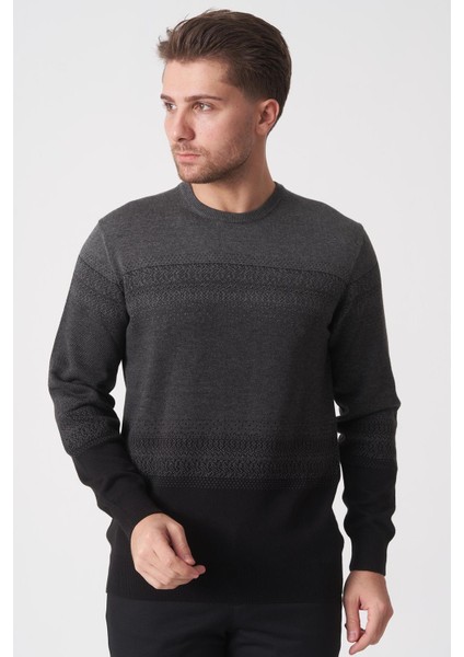 Manaus 3085 Slim Fit Pamuklu O Yaka Triko Siyah