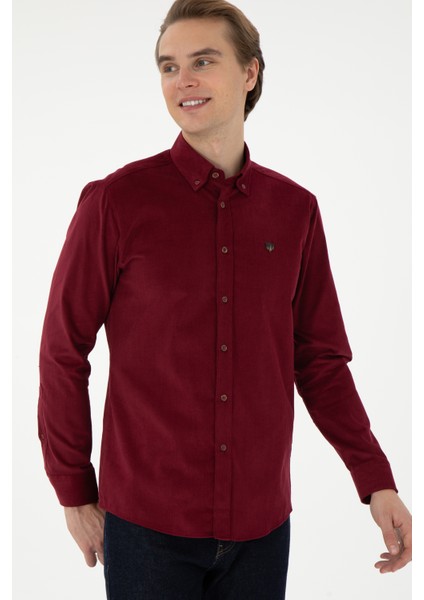 Erkek Bordo Gömlek Desenli 50291395-VR014 modelleri