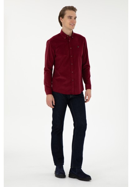 Erkek Bordo Gömlek Desenli 50291395-VR014 fırsatları