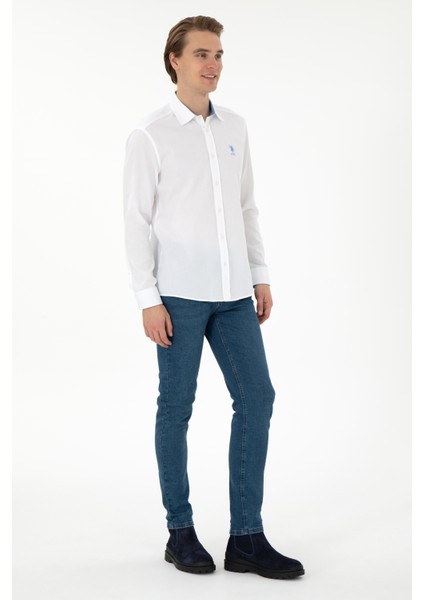 Erkek Beyaz Gömlek Desenli 50292303-VR013 fırsatları