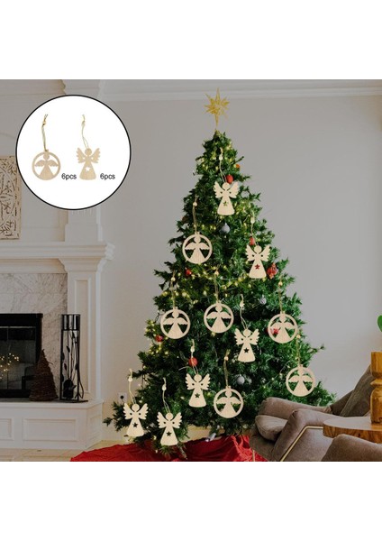 12 Ahşap Kolye Noel Dıy Asılı (Yurt Dışından) modelleri