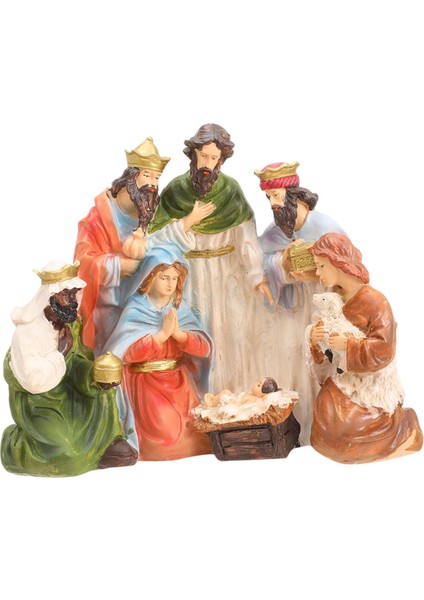Ofis Iç Mekan Oturma Odası Için Noel Doğuşu Figürü Masa Üstü Süsü (Yurt Dışından)