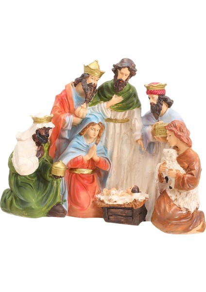 Ofis Iç Mekan Oturma Odası Için Noel Doğuşu Figürü Masa Üstü Süsü (Yurt Dışından) fırsatları