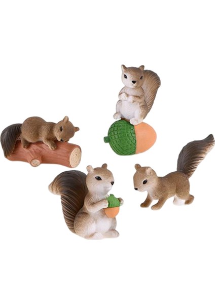 Minyatür Sincap Figürü Süsleme El Sanatları Düzenleme B Için 4 (Yurt Dışından) modelleri