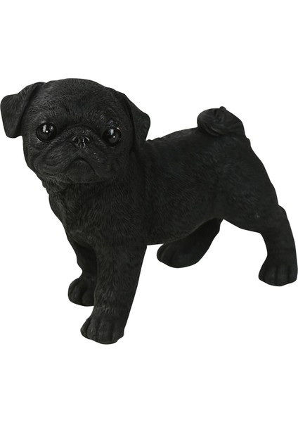 Sevimli Pug Heykelcik Dekor Minyatür Kaymaz Hayvan Zanaat Köpek Heykeli Heykel Siyah (Yurt Dışından) indirimleri