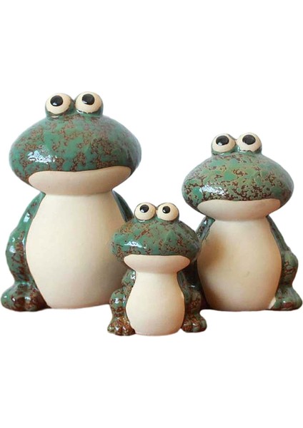 3 Figürler Kurbağa Heykeli Odası Ev Üstü Yeşil (Yurt Dışından) modelleri