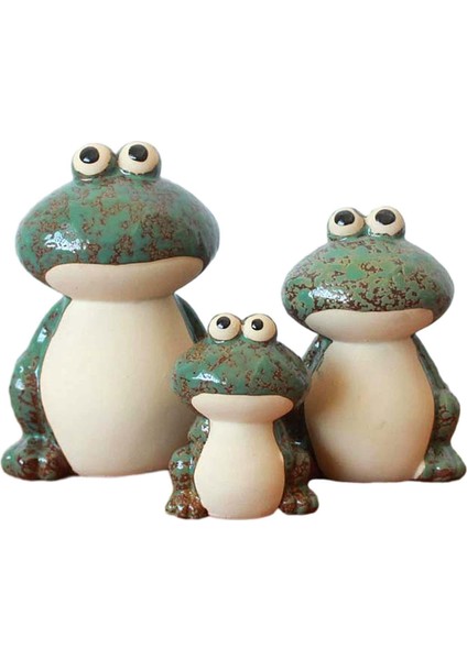 3 Figürler Kurbağa Heykeli Odası Ev Üstü Yeşil (Yurt Dışından) indirimleri