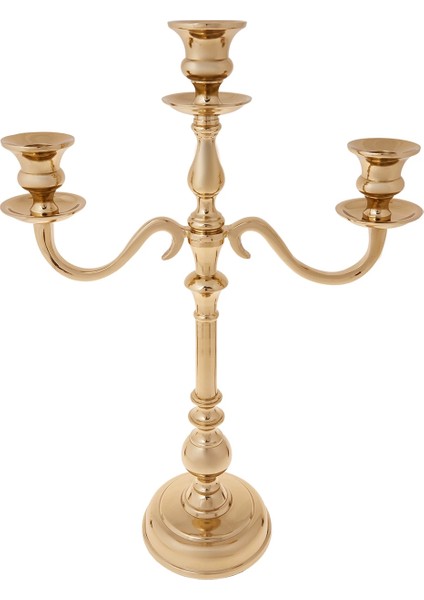 Lucky Art Gold 3 Lü Şamdan 45 cm