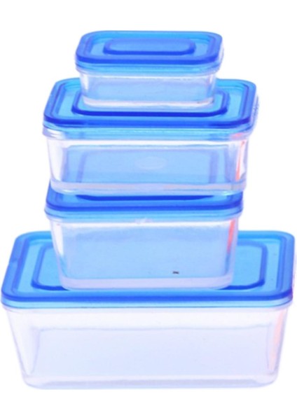 4x 1/12 Bento Öğle Ği Kutusu Minyatür Gıda Kapları Kapaklı Mavi (Yurt Dışından)
