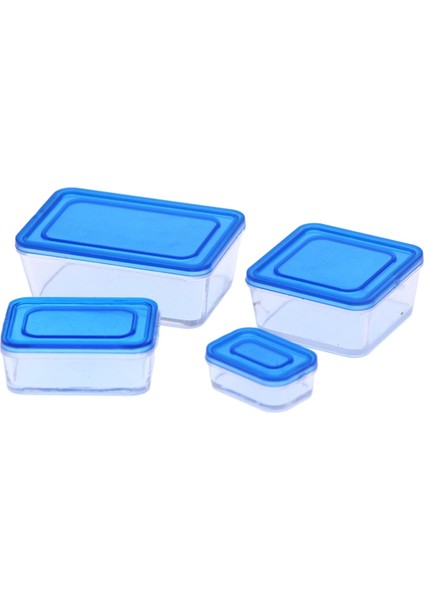 4x 1/12 Bento Öğle Ği Kutusu Minyatür Gıda Kapları Kapaklı Mavi (Yurt Dışından) fırsatları
