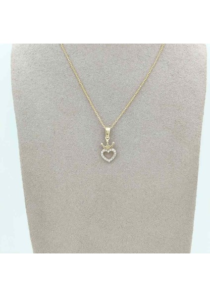 Taçlı Kalp Kolye Ucu – KLU0526