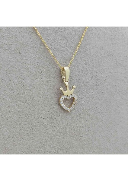 Taçlı Kalp Kolye Ucu – KLU0526