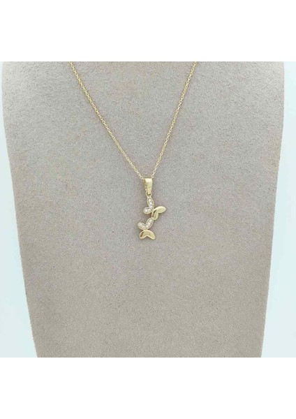 Taşlı Çift Kelebek Kolye Ucu – KLU0509