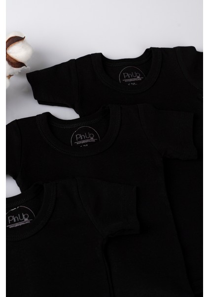 ® 3'lü Kısa Kollu Bebek Zıbın Seti 100% Pamuklu Ribana Çıtçıtlı Atlet, Body Zıbın Unisex fırsatları