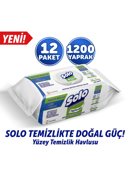 Temizlikte Doğal Güç Okaliptus&Çam Esintisi Yüzey Temizlik Havlusu 12'li 1200 Yaprak