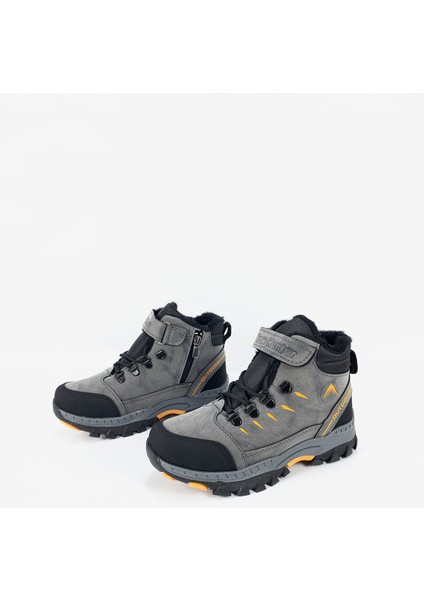 Çocuk Erkek Füme Oranj Su Geçirmez Içi Yünlü Fermuarlı Bot modelleri