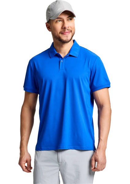 Tech Pique Polo Erkek Mavi Tişört