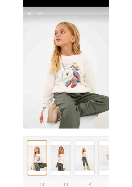 Kız Çocuk Peluş Sweatshirt