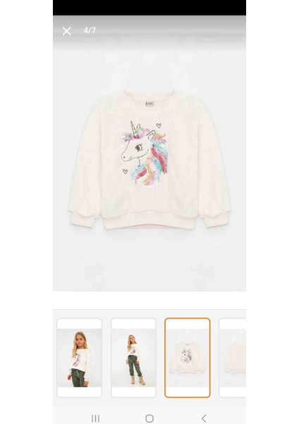 Kız Çocuk Peluş Sweatshirt
