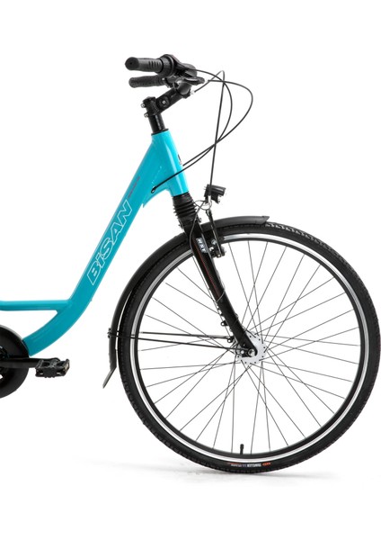 Ramona - 28 Jant 21'' 53CM (L) Kadro Şehir Bisikleti - Turkuaz Pembe