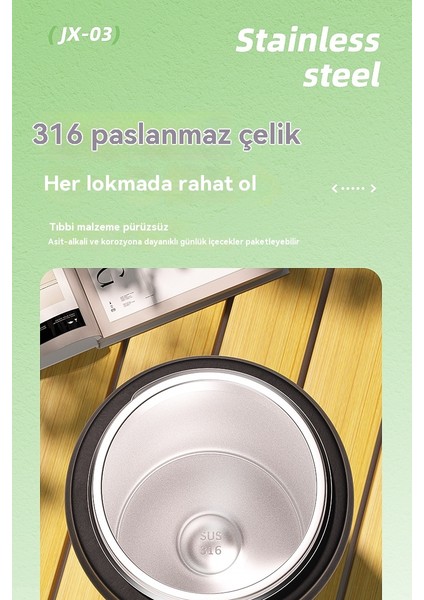 El Termos Bardak Çift Içme Bardağı Büyük Kapasiteli Termos Saksı Spor 316 Paslanmaz Çelik Gıda Sınıfı Yüksek Değerli Su Isıtıcısı (Yurt Dışından)