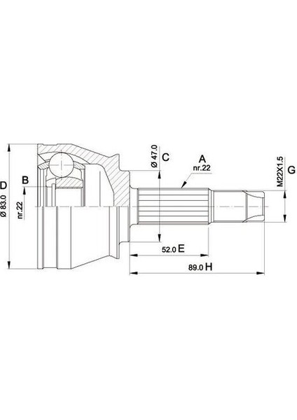 KRL1416ECF Aks Kafası Palio-Siena 02-1.2 1.6l 16V-ALBEA 1.4 16V Diş 22X47X20 46307406