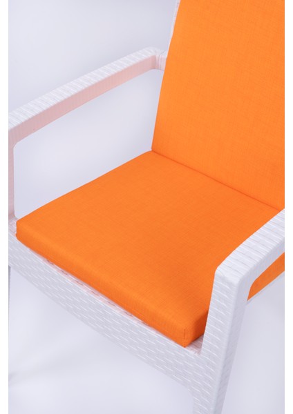 Papatya Süngerli Arkalıklı Sandalye Minderi Özel Dikişli Bağcıklı 40X80 cm TURUNCU modelleri