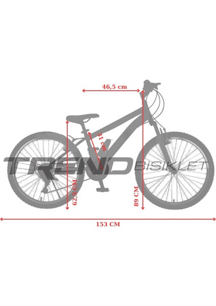 Trendbisiklet Vento 24’’ Çift Kat Alüminyum Jant Önden Amortisörlü, 21 Otomatik Vites Dağ Bisikleti 24-517-S-NY