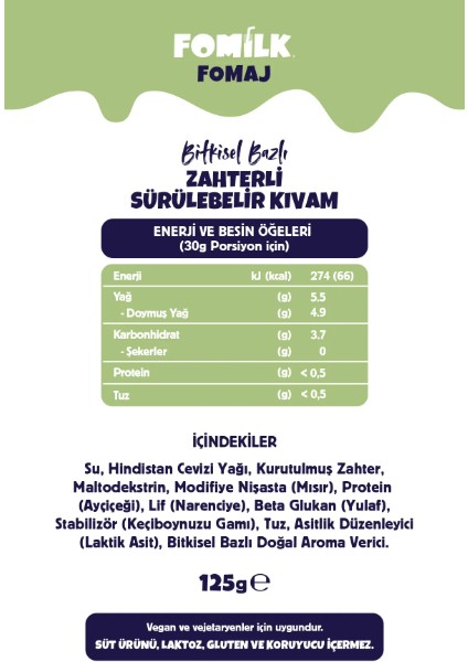 Zahterli Sürülebilir Kıvam / Zahtar Spread 125G x 12