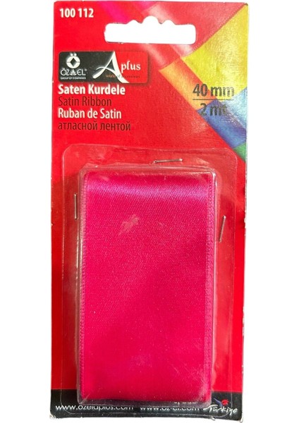 Fuşya Saten Kurdele, Paketlik Kurdele 4 cm 2 mt