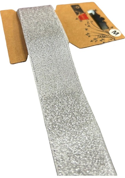 Gümüş Simli Kurdele, Paketlik Kurdele 2,5 cm 3 mt 175 021
