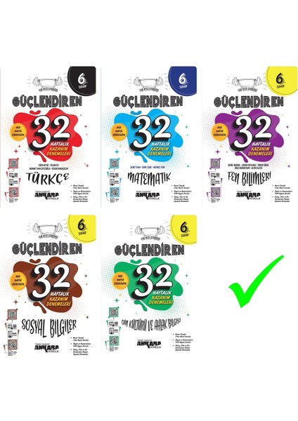 6. Sınıf Tüm Dersler Güçlendiren 32 Haftalık Kazanım Denemeleri Modüller Set