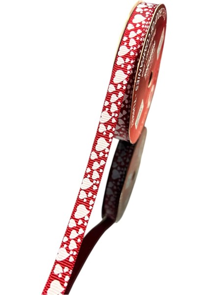 Kalp Baskılı Gogren Kurdele, Paketlik Kurdele 1 cm 5 mt 140 002
