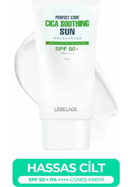 Centella Asiatica Içeren Hassas Cilt Güneş Koruyucu Cica Soothing Sun Spf 50+ Pa++++ 50 gr